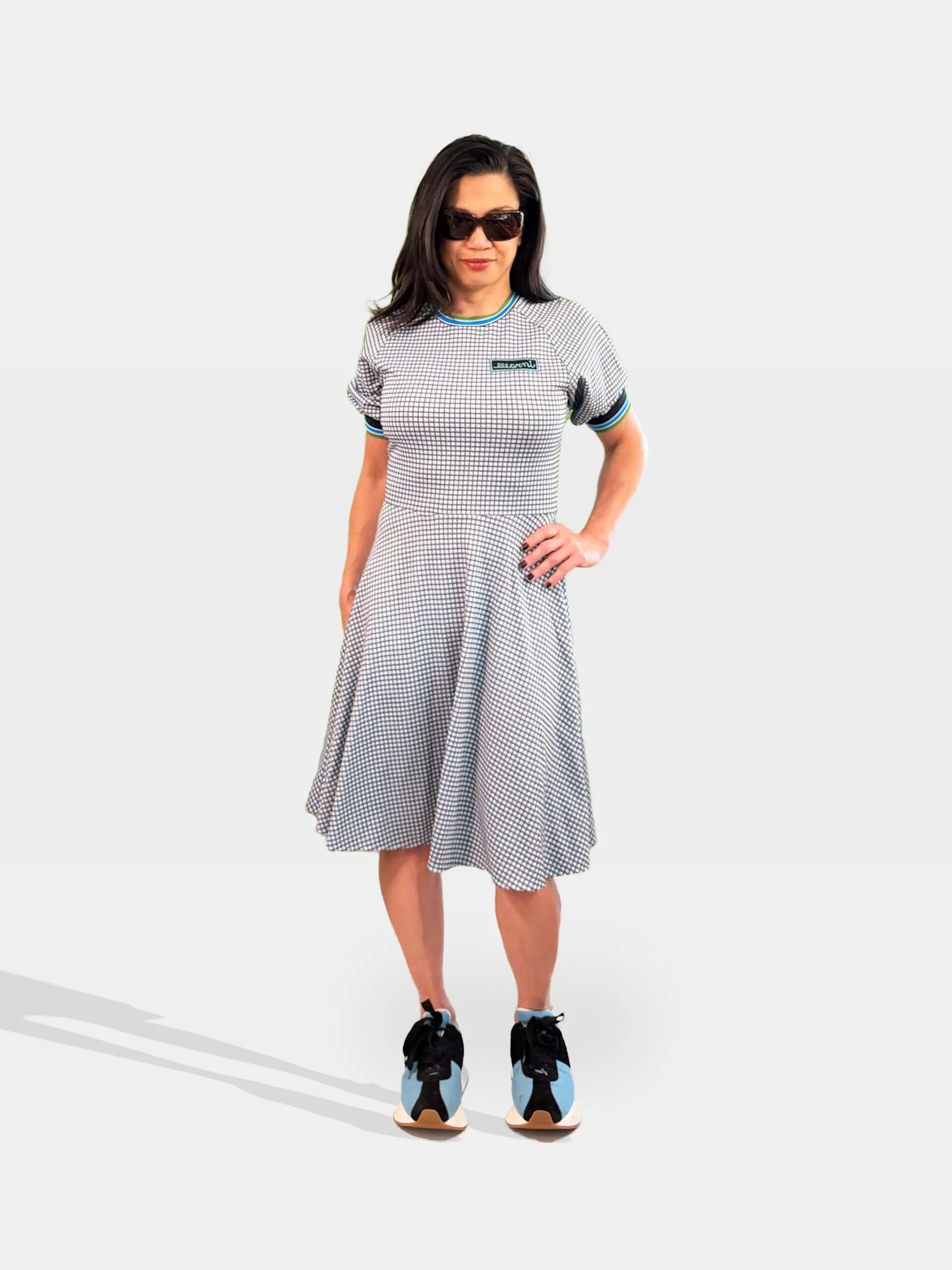 Marni Check Cotton Dress and Marni Sneakers