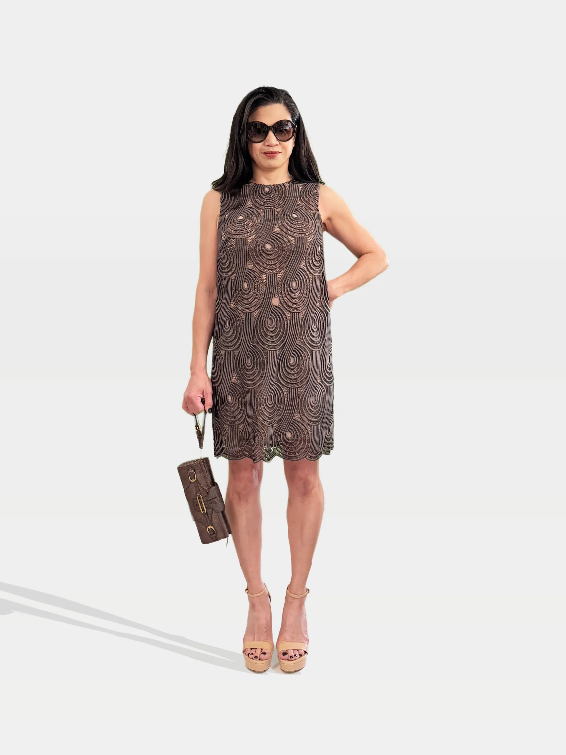 Christopher Kane Embroidered Dress and Strappy Sandals