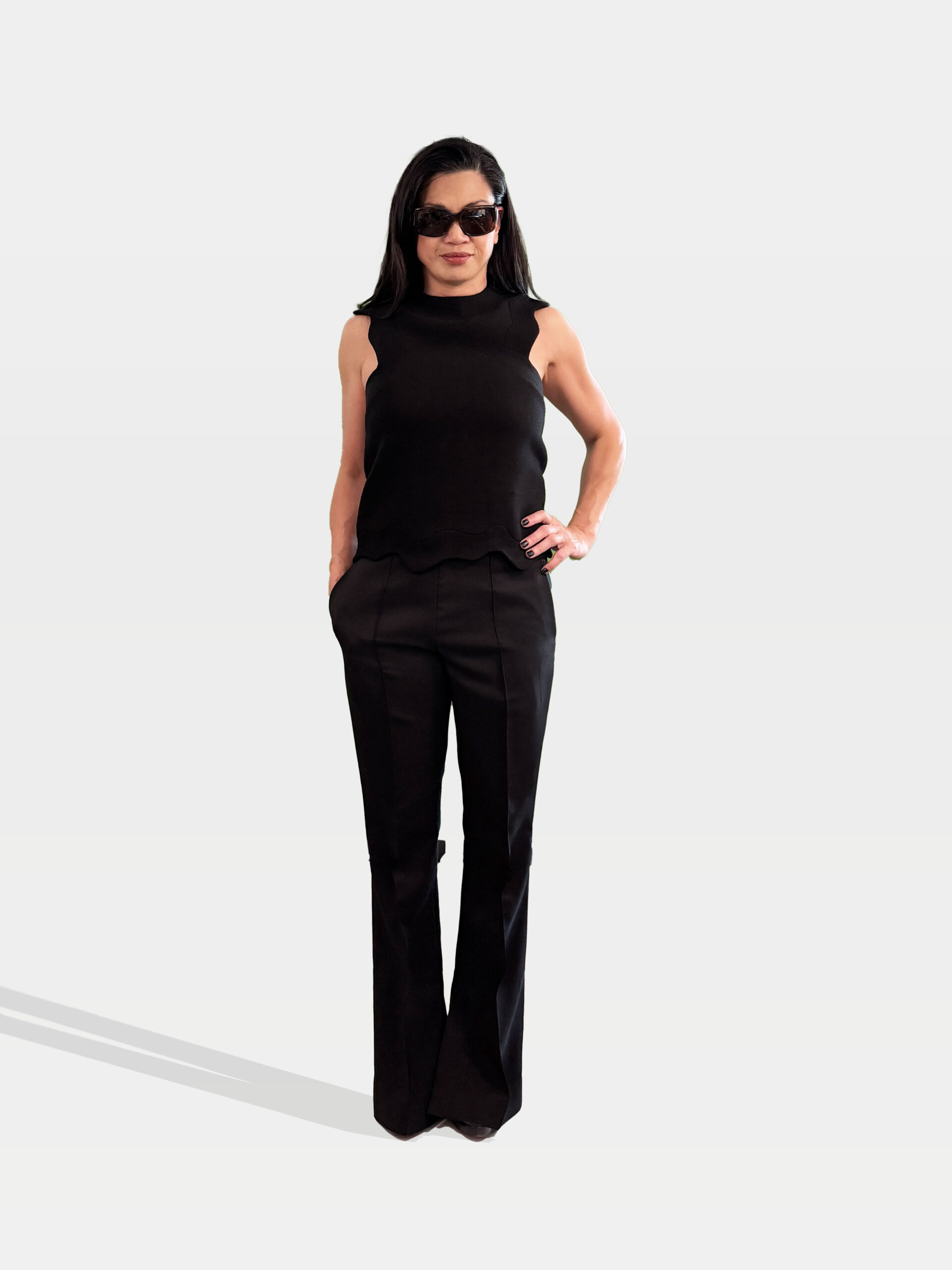 Christopher Kane Black Sleeveless Top and Marni Flare Pants