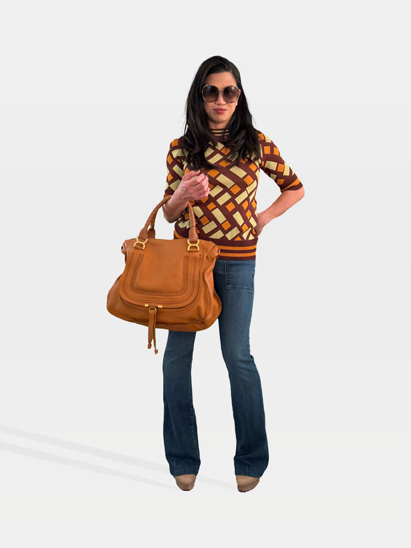 Dodo Bar Or Printed Sweater and Frame Jeans